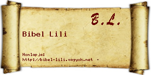 Bibel Lili névjegykártya
